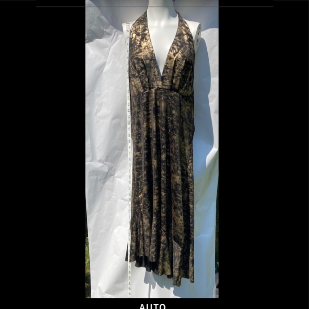 Retro Gold /Blk Neck Tie dress sz XL